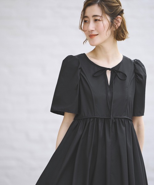 洗えるボリュームスリーブ・ギャザーロング丈ワンピース（ワンピース）｜RUIRUE BOUTIQUE（ルイルエブティック）