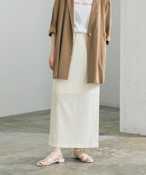 URBAN RESEARCH（アーバンリサーチ）の「シャーリングカットスカート（スカート・レディース・ブラック/アイボリー・FREE）」の10枚目の写真