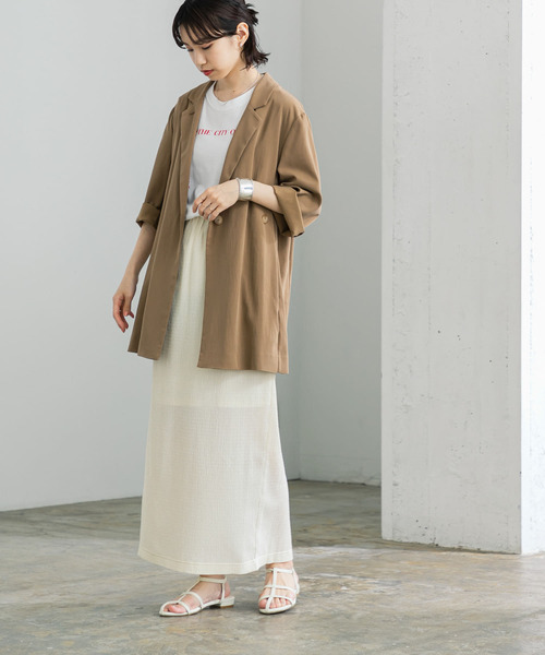 URBAN RESEARCH（アーバンリサーチ）の「シャーリングカットスカート（スカート・レディース・ブラック/アイボリー・FREE）」の14枚目の写真