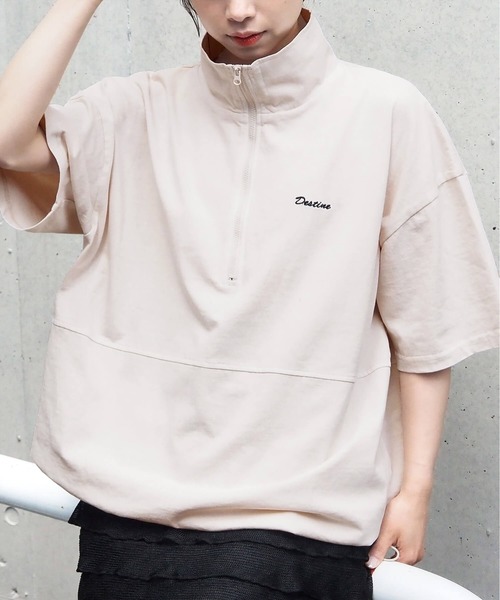 tiptop(ティップトップ)の「ハーフジップアソートプルオーバー(Tシャツ/カットソー・レディース・アイボリー/ブラック系その他/ネイビー系/ホワイト系その他・FREE)」の3枚目の写真