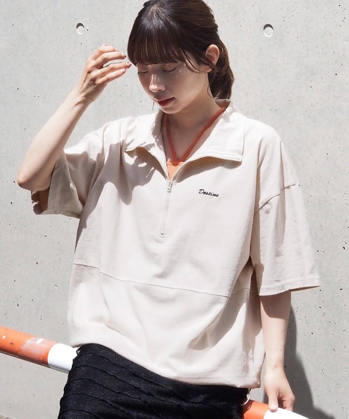 tiptop(ティップトップ)の「ハーフジップアソートプルオーバー(Tシャツ/カットソー・レディース・アイボリー/ブラック系その他/ネイビー系/ホワイト系その他・FREE)」の7枚目の写真