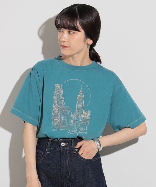 BEAMS HEART(ビームスハート)の「BEAMS HEART / カラフルプリントTシャツ(Tシャツ/カットソー・レディース・ブラック系その他4/オフホワイト/ブルー・FREE)」の14枚目の写真