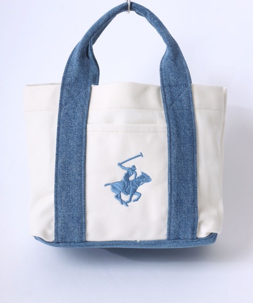 BEVERLY HILLS POLO CLUB(ビバリーヒルズポロクラブ)の「BEVERLY HILLS POLO CLUB/ビバリーヒルズポロクラブ キャンバス ロゴ ワンポイント刺繍 ミニトートバッグ/ランチバッグ/レディース メンズ(トートバッグ・レディース・ブラック/ホワイト×ネイビー/ホワイト×ブルー/ブラウン系その他/ベージュ系その他・FREE)」の11枚目の写真