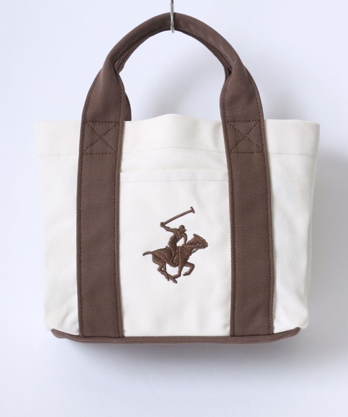 BEVERLY HILLS POLO CLUB(ビバリーヒルズポロクラブ)の「BEVERLY HILLS POLO CLUB/ビバリーヒルズポロクラブ キャンバス ロゴ ワンポイント刺繍 ミニトートバッグ/ランチバッグ/レディース メンズ(トートバッグ・レディース・ブラック/ホワイト×ネイビー/ホワイト×ブルー/ブラウン系その他/ベージュ系その他・FREE)」の14枚目の写真