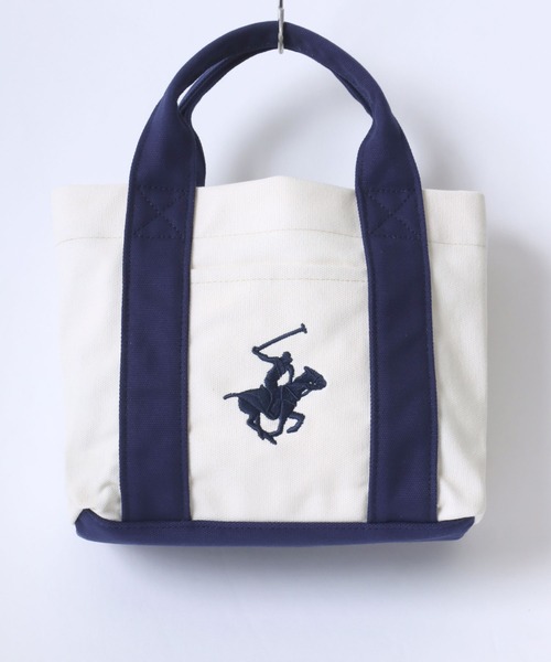 BEVERLY HILLS POLO CLUB(ビバリーヒルズポロクラブ)の「BEVERLY HILLS POLO CLUB/ビバリーヒルズポロクラブ キャンバス ロゴ ワンポイント刺繍 ミニトートバッグ/ランチバッグ/レディース メンズ(トートバッグ・レディース・ブラック/ホワイト×ネイビー/ホワイト×ブルー/ブラウン系その他/ベージュ系その他・FREE)」の12枚目の写真
