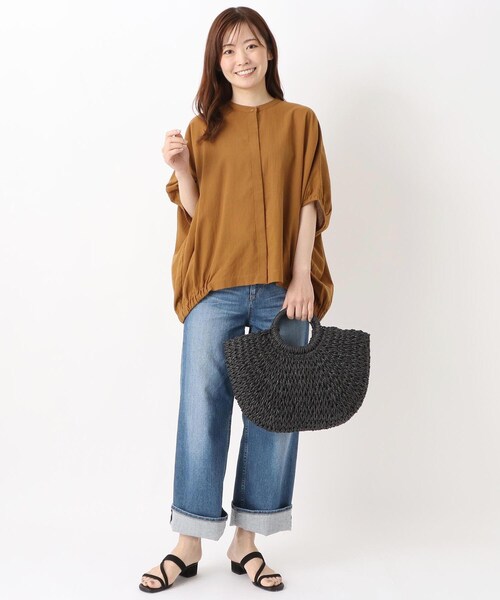 one'sterrace（ワンズテラス）の「SE 雑材 ハーフムーンバッグ（トートバッグ・レディース・ベージュ系8/ブラック系8・99）」の11枚目の写真