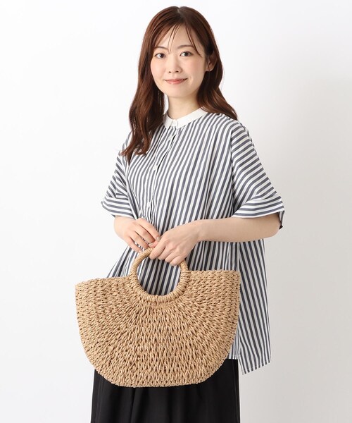 one'sterrace（ワンズテラス）の「SE 雑材 ハーフムーンバッグ（トートバッグ・レディース・ベージュ系8/ブラック系8・99）」の12枚目の写真