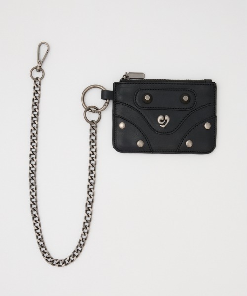 SLY（スライ）の「CHAIN HANGING POUCH チェーン ハンギング ポーチ（ポーチ・レディース・ブラック/ホワイト・FREE）」の2枚目の写真