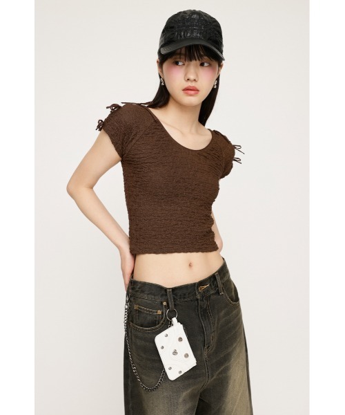 SLY（スライ）の「CHAIN HANGING POUCH チェーン ハンギング ポーチ（ポーチ・レディース・ブラック/ホワイト・FREE）」の8枚目の写真