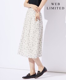 J.PRESS（ジェイプレス）の「【WEB限定・洗える】ラインフラワープリント タック スカート（スカート）」