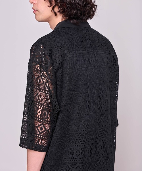 JUNRED（ジュンレッド）の「【 新色追加 】ハイブリッドレースシャツ（シャツ/ブラウス・メンズ・ホワイト/ブラック/ネイビー・L/M/S）」の22枚目の写真