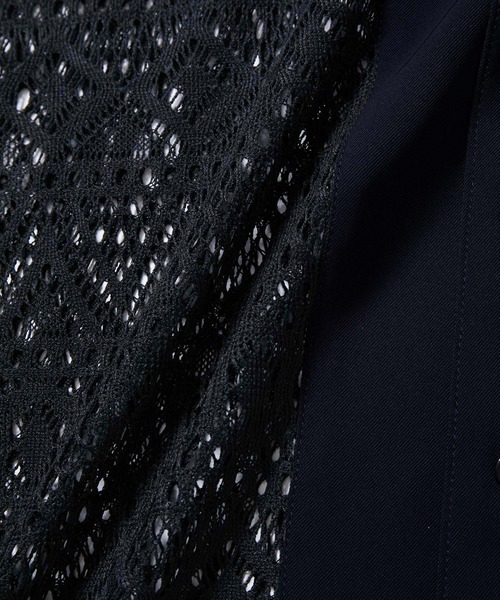 JUNRED（ジュンレッド）の「【 新色追加 】ハイブリッドレースシャツ（シャツ/ブラウス・メンズ・ホワイト/ブラック/ネイビー・L/M/S）」の6枚目の写真