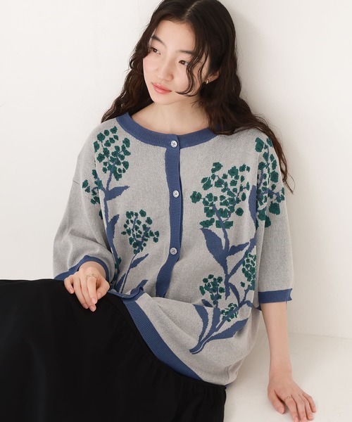 somari imagination（ソマリ イマジネーション）の「『フラワージャカードサマーニットカーデ』（カーディガン/ボレロ・レディース・ブルー/マスタード・FREE）」の11枚目の写真