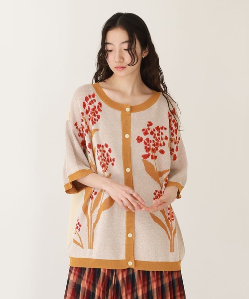 somari imagination（ソマリ イマジネーション）の「『フラワージャカードサマーニットカーデ』（カーディガン/ボレロ・レディース・ブルー/マスタード・FREE）」の19枚目の写真