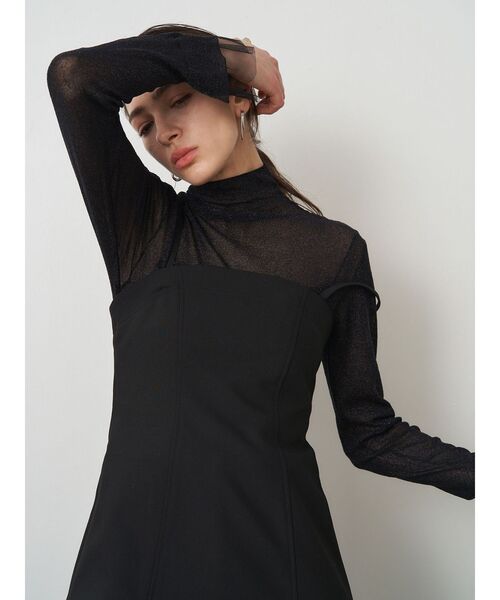 ELENDEEK（エレンディーク）の「ラメシアーハイネックニット（ニット/セーター・レディース・シルバー/ブラック/オレンジ・FREE）」の2枚目の写真