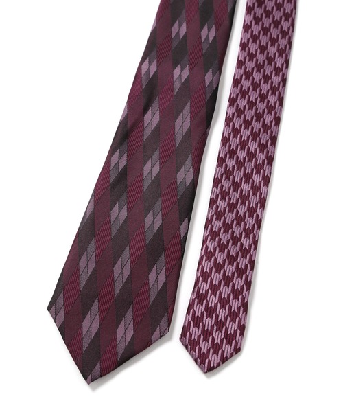 CROWDED CLOSET（クラウデッドクローゼット）の「〈クレリックタイ〉アーガイル/シャドー千鳥（同素材チーフ・ボウタイあり）（ネクタイ・メンズ・ネイビー/ボルドー/シルバー・FREE）」の8枚目の写真