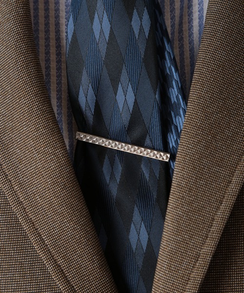 CROWDED CLOSET（クラウデッドクローゼット）の「〈クレリックタイ〉アーガイル/シャドー千鳥（同素材チーフ・ボウタイあり）（ネクタイ・メンズ・ネイビー/ボルドー/シルバー・FREE）」の10枚目の写真