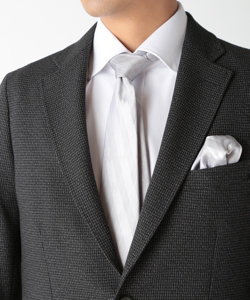 CROWDED CLOSET（クラウデッドクローゼット）の「〈クレリックタイ〉アーガイル/シャドー千鳥（同素材チーフ・ボウタイあり）（ネクタイ・メンズ・ネイビー/ボルドー/シルバー・FREE）」の13枚目の写真