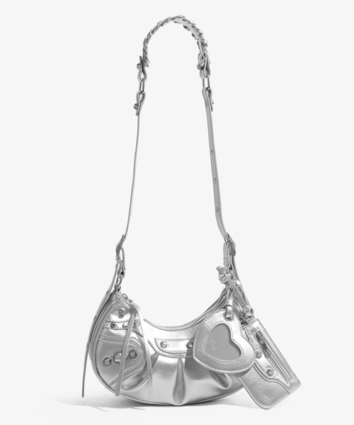 LAFFMO(ラフモ)の「ハートミラー&ポーチ付き2WAYショルダーバッグ(ショルダーバッグ・レディース・ブラック/ピンク/ホワイト/ブルー/シルバー・F)」の20枚目の写真