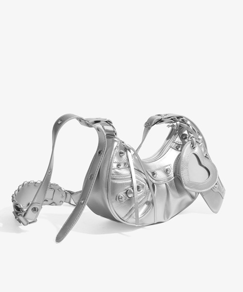 LAFFMO(ラフモ)の「ハートミラー&ポーチ付き2WAYショルダーバッグ(ショルダーバッグ・レディース・ブラック/ピンク/ホワイト/ブルー/シルバー・F)」の18枚目の写真