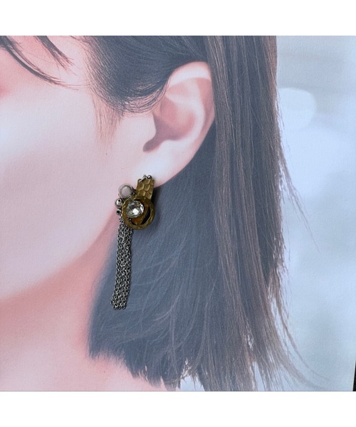 tone(トーン)の「【musk】真鍮パーツのカジュアルピアス(MA)(ピアス(両耳用)・レディース・ゴールド・FREE)」の8枚目の写真