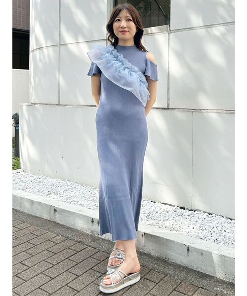 MERCURYDUO（マーキュリーデュオ）の「チュールラッフルセットニット