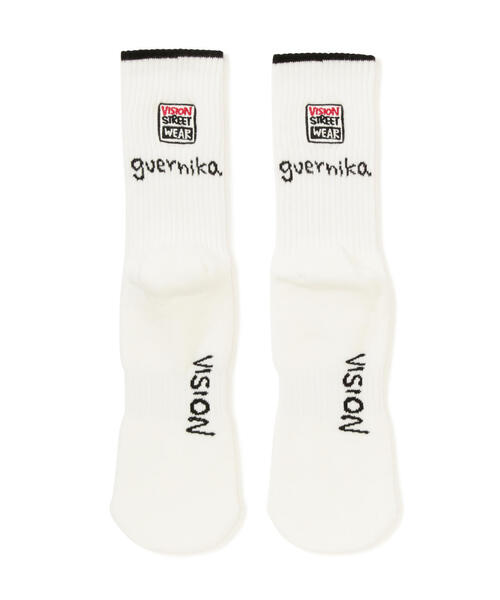 VISION STREET WEAR(ヴィジョンストリートウェア)の「VISION STREET WEAR × Guernika/ヴィジョン ストリート ウェア×ゲルニカ/マグロゴ SOX(ソックス/靴下・メンズ・ホワイト/ブラック・L)」の2枚目の写真