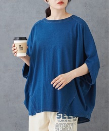 CUBE SUGAR（キューブシュガー）の「インディゴカットソードルマンスリーブTシャツ（Tシャツ/カットソー）」