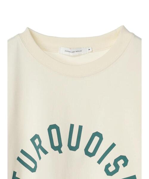 AMERICAN HOLIC(アメリカンホリック)の「TURQUOISEロゴカットプルオーバー(Tシャツ/カットソー・レディース・チャコールグレー/アイボリー/ライトベージュ・M/L)」の11枚目の写真