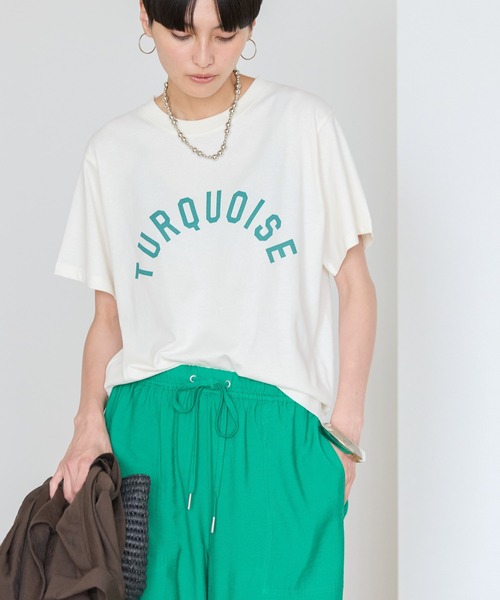 AMERICAN HOLIC(アメリカンホリック)の「TURQUOISEロゴカットプルオーバー(Tシャツ/カットソー・レディース・チャコールグレー/アイボリー/ライトベージュ・M/L)」の1枚目の写真