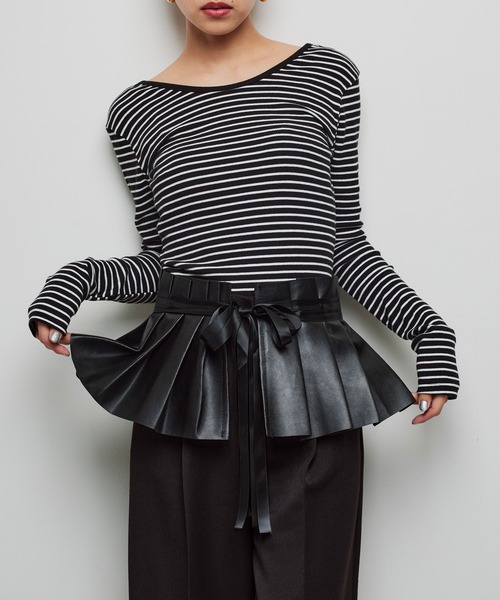 Narcissus（ナルシス）の「【Narcissus】リボンペプラムベルト（ベルト・レディース・ブラック・FREE）」の2枚目の写真