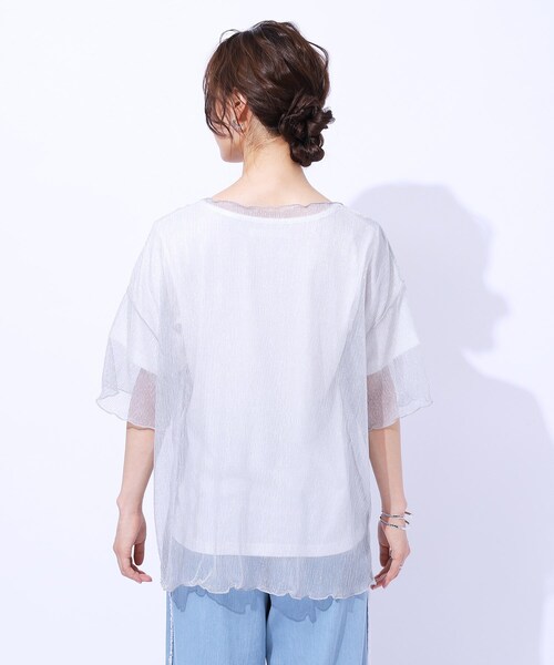 Cutie Blonde（キューティーブロンド）の「【2点セット】ラメシアーTOPS × ロゴTシャツ（その他トップス・レディース・ライトグレー/オレンジ系/ブラック・04/03/02）」の13枚目の写真