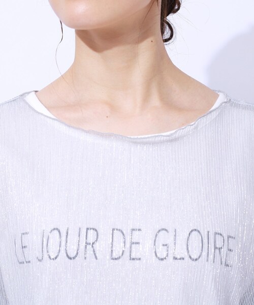 Cutie Blonde（キューティーブロンド）の「【2点セット】ラメシアーTOPS × ロゴTシャツ（その他トップス・レディース・ライトグレー/オレンジ系/ブラック・04/03/02）」の14枚目の写真