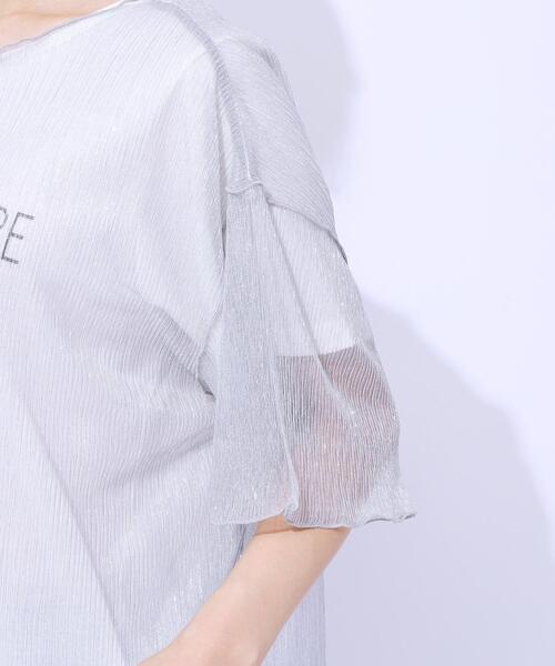 Cutie Blonde（キューティーブロンド）の「【2点セット】ラメシアーTOPS × ロゴTシャツ（その他トップス・レディース・ライトグレー/オレンジ系/ブラック・04/03/02）」の15枚目の写真