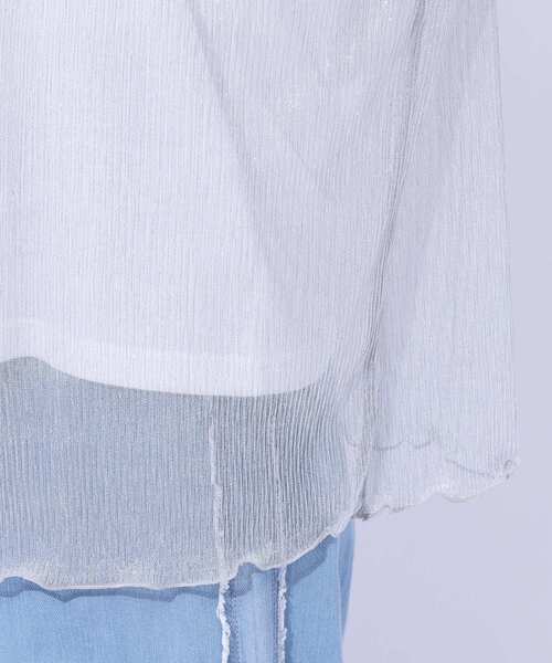 Cutie Blonde（キューティーブロンド）の「【2点セット】ラメシアーTOPS × ロゴTシャツ（その他トップス・レディース・ライトグレー/オレンジ系/ブラック・04/03/02）」の4枚目の写真