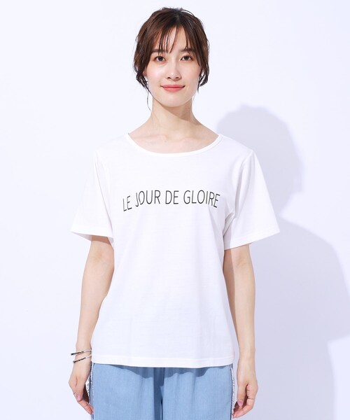 Cutie Blonde（キューティーブロンド）の「【2点セット】ラメシアーTOPS × ロゴTシャツ（その他トップス・レディース・ライトグレー/オレンジ系/ブラック・04/03/02）」の5枚目の写真