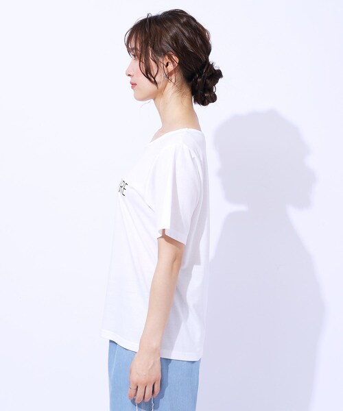 Cutie Blonde（キューティーブロンド）の「【2点セット】ラメシアーTOPS × ロゴTシャツ（その他トップス・レディース・ライトグレー/オレンジ系/ブラック・04/03/02）」の6枚目の写真