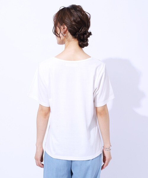 Cutie Blonde（キューティーブロンド）の「【2点セット】ラメシアーTOPS × ロゴTシャツ（その他トップス・レディース・ライトグレー/オレンジ系/ブラック・04/03/02）」の7枚目の写真