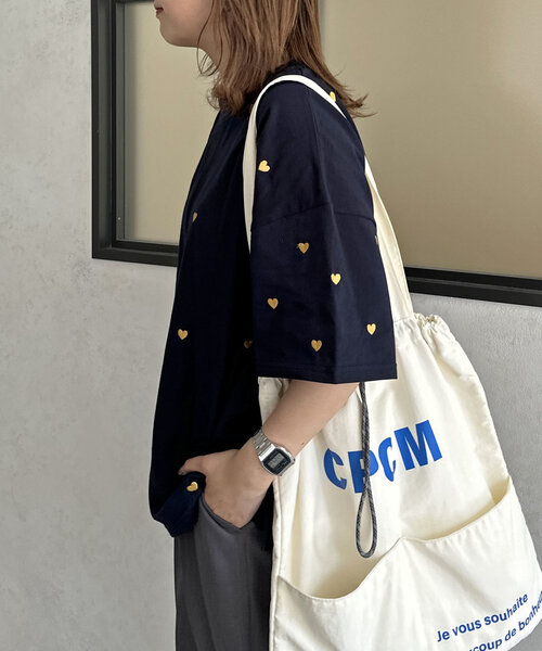 CPCM(シーピーシーエム)の「ハート刺繍T(Tシャツ/カットソー・レディース・オフホワイト/ネイビー/ベージュ/ブラック・FREE)」の18枚目の写真