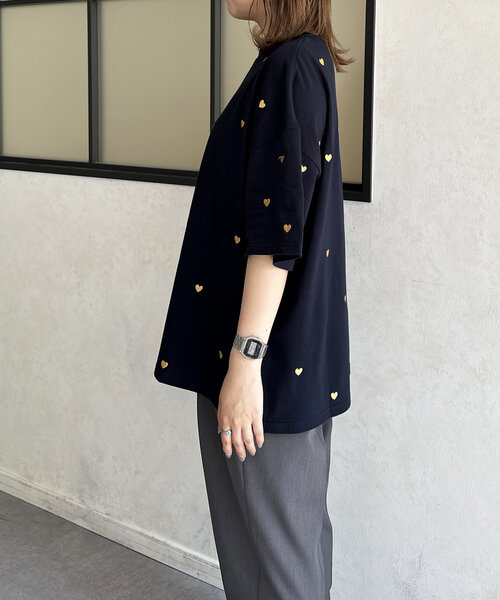 CPCM(シーピーシーエム)の「ハート刺繍T(Tシャツ/カットソー・レディース・オフホワイト/ネイビー/ベージュ/ブラック・FREE)」の22枚目の写真