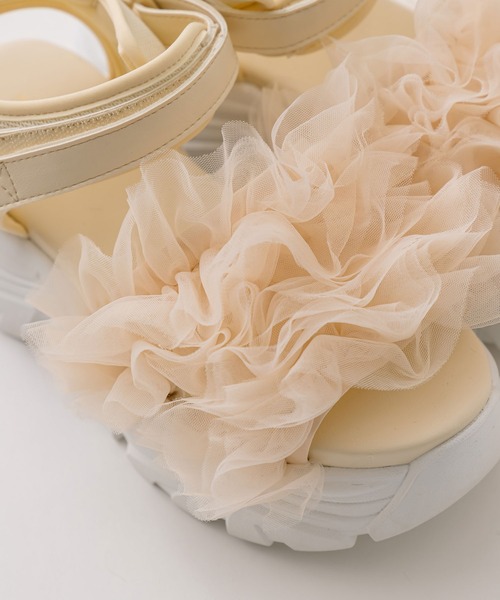 OLIVE des OLIVE（オリーブデオリーブ）の「シャーリングスポーツサンダル（その他シューズ・レディース・ブラック/アイボリー/ホワイト・SMALL/MEDIUM/LARGE）」の5枚目の写真