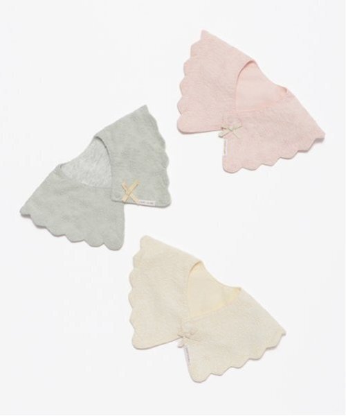 petit main（プティマイン）の「【防水】スカラップリボンスタイ（スタイ/よだれかけ・キッズ・ライトグリーン/アイボリー/ライトピンク・FREE）」の10枚目の写真