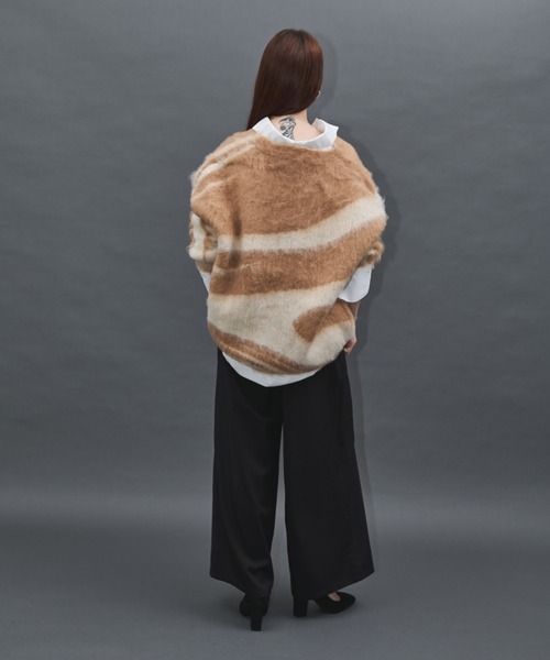 Shelly island（シェリーアイランド）の「アクセントブラッシュドカーディガン（カーディガン/ボレロ・レディース・ベージュ/ホワイト・FREE）」の22枚目の写真