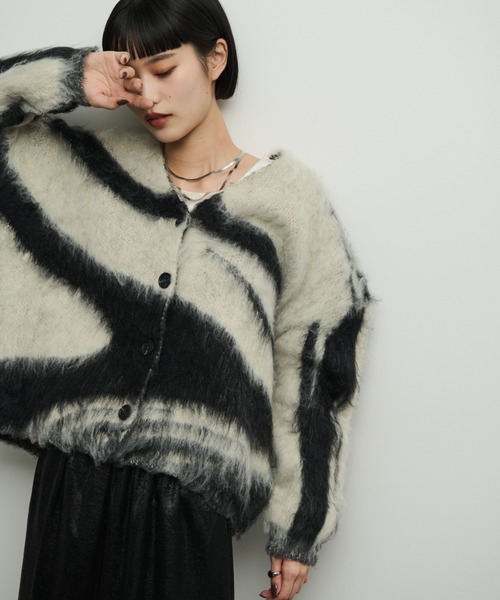 アクセントブラッシュドカーディガン（カーディガン/ボレロ）｜Shelly