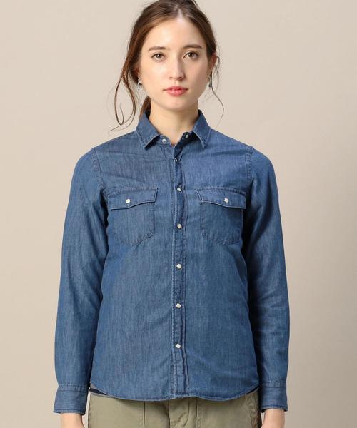 BEAUTY&YOUTH UNITED ARROWS（ビューティーアンドユースユナイテッドアローズ）の「BY 4.5OZ ダンガリーレギュラーカラーシャツ◆（シャツ/ブラウス・レディース・コバルトブルー・MEDIUM/SMALL）」の8枚目の写真