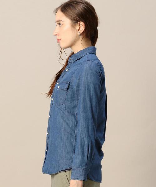 BEAUTY&YOUTH UNITED ARROWS（ビューティーアンドユースユナイテッドアローズ）の「BY 4.5OZ ダンガリーレギュラーカラーシャツ◆（シャツ/ブラウス・レディース・コバルトブルー・MEDIUM/SMALL）」の9枚目の写真