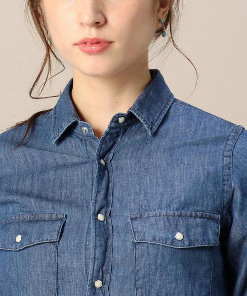 BEAUTY&YOUTH UNITED ARROWS（ビューティーアンドユースユナイテッドアローズ）の「BY 4.5OZ ダンガリーレギュラーカラーシャツ◆（シャツ/ブラウス・レディース・コバルトブルー・MEDIUM/SMALL）」の3枚目の写真