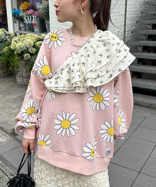 HELLO.SANFRANCISCO（ハローサンフランシスコ）の「【HELLO.SANFRANCISCO/ハローサンフランシスコ】フラワープリントマルチウェイフリルベルト（付け襟・レディース・アイボリー・ONE SIZE）」の3枚目の写真