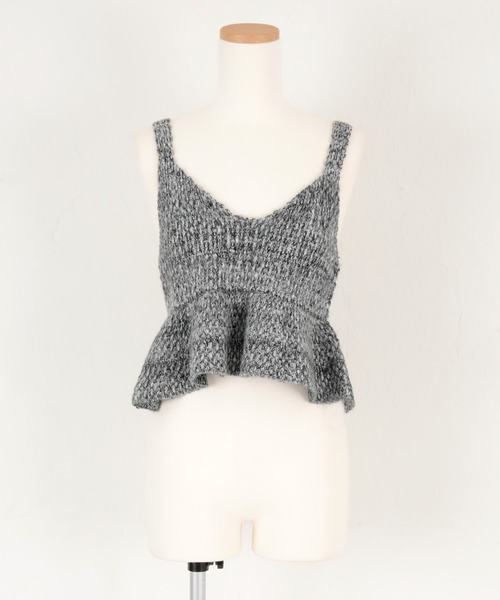 titivate（ティティベイト）の「ペプラムニットビスチェ（キャミソール・レディース・杢グレー/ブラック/ライトベージュ・FREE）」の13枚目の写真