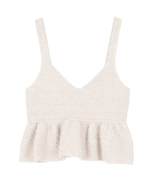 titivate（ティティベイト）の「ペプラムニットビスチェ（キャミソール・レディース・杢グレー/ブラック/ライトベージュ・FREE）」の12枚目の写真